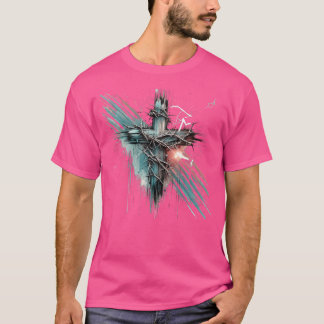 T-shirt Rebel Faith Christian Cross Punk Art Grunge Crown