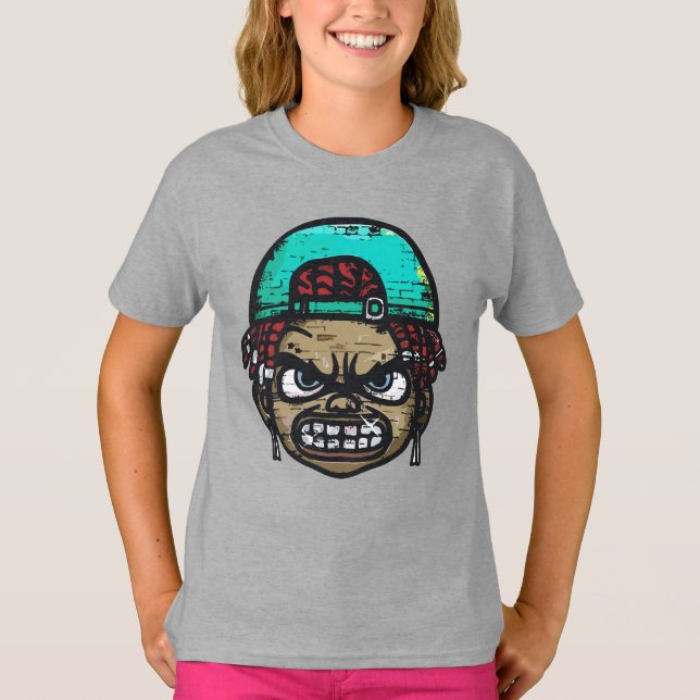 T-shirt Rebel Urbain : Visage de Style Graffiti (Devant)