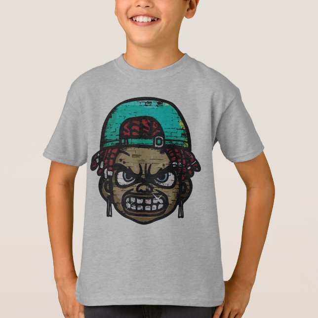 T-shirt Rebel Urbain : Visage de style graffiti (Devant)