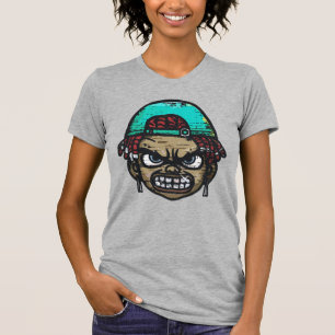 T-shirt Rebel Urbain : Visage de Style Graffiti