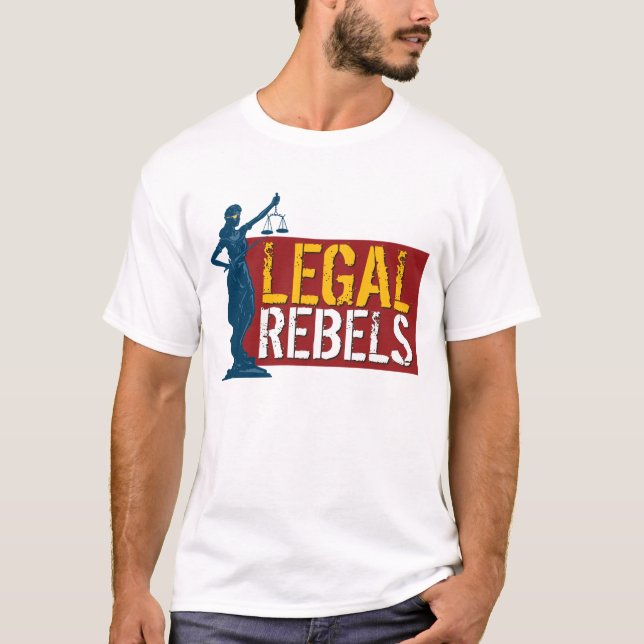 T-shirt Rebelles et Madame juridiques Justice sur le rouge (Devant)