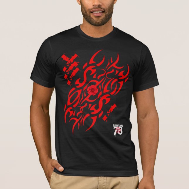 T-Shirt Rébellion78 Rose tribale  (Devant)