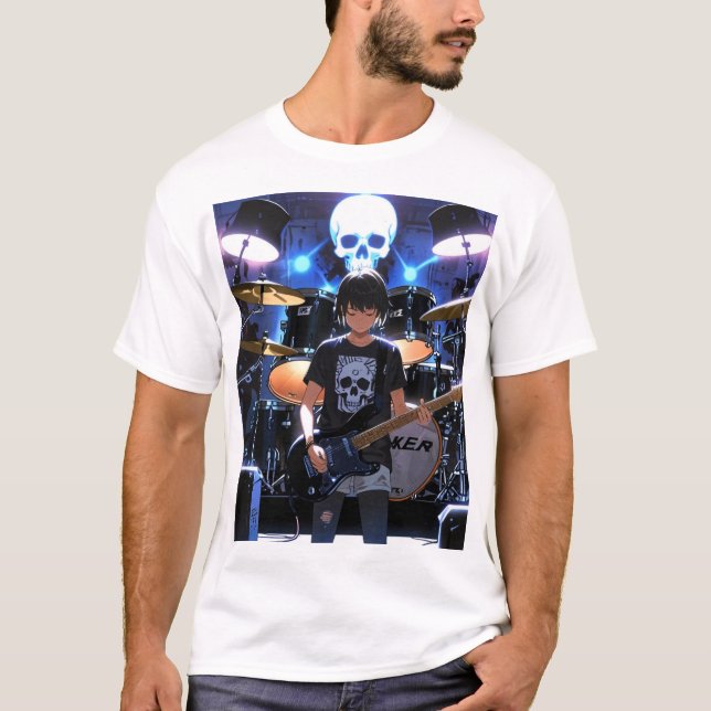 T-shirt Rébellion rock : Crâne et Crossbones Band Tee (Devant)