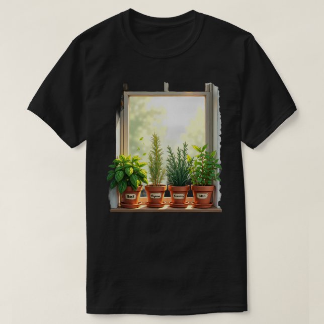 T-shirt Rebord de fenêtre herbacé (Design devant)