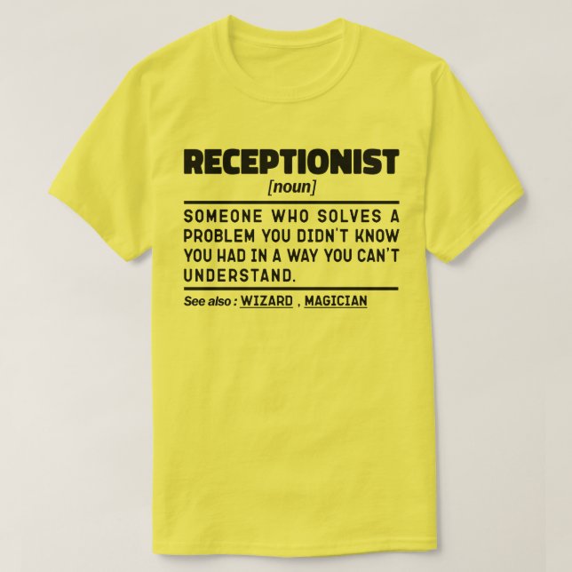 T-shirt Réceptionniste Noun Cool Réception Employé (Design devant)