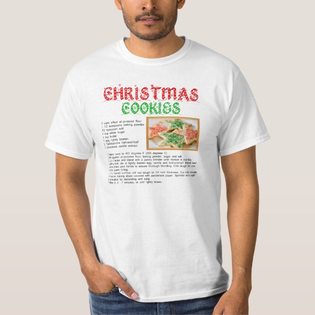 T-shirt Recette de biscuits de Noël (Devant)