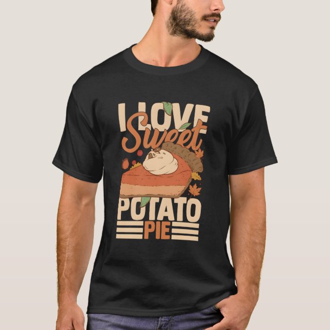 T-shirt Recette de tarte à la pomme de terre douce Remplis (Devant)