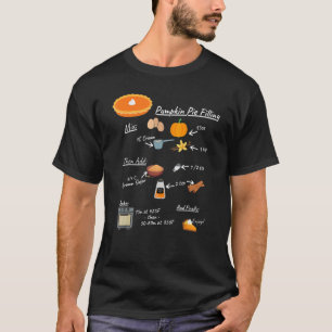T-shirt Recette de tarte citrouille sur une
