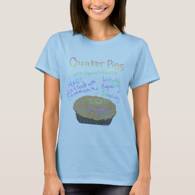 T-shirt Recette pour faire des tartes de quaker (Devant)
