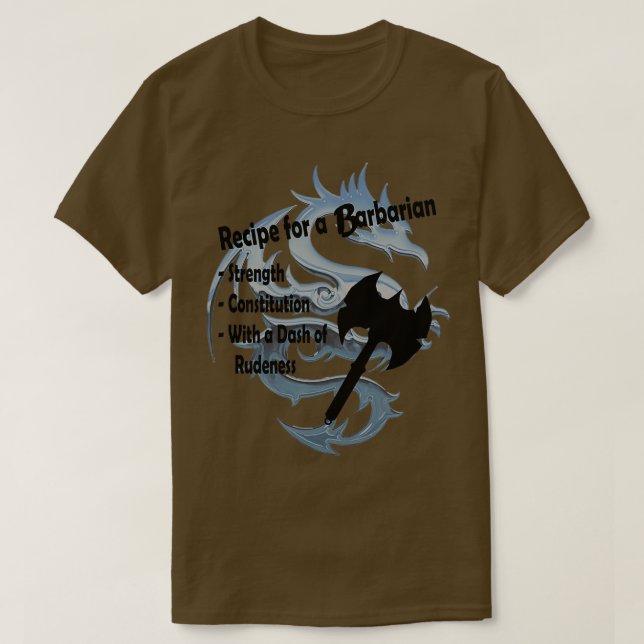 T-shirt Recette pour un barbare (Design devant)