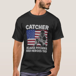 T-shirt Receveur de baseball softball parce que les lanceu