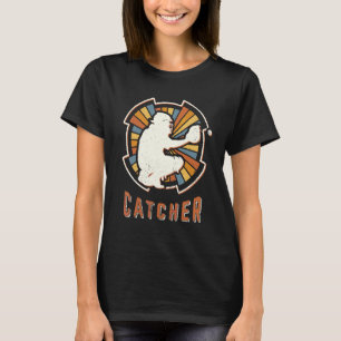 T-shirt Receveur de baseball Vintage Classique Rétro Sport