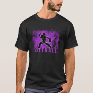 T-shirt Receveur de softball avec le spectacle de fumée vi