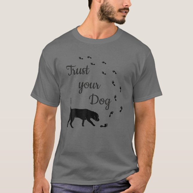 T-shirt Recherche Chien Trouver Chien Mantrailing Amoureux (Devant)