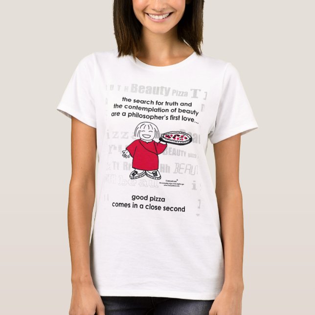 T-SHIRT RECHERCHE DE LA VÉRITÉ ET DE LA PIZZA ! (Devant)