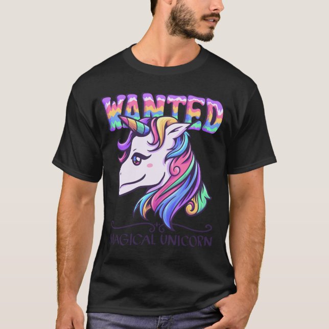 T-shirt Recherché de l'Unicorne magique (Devant)