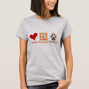 T-shirt RECHERCHE ET ADHÉSION D'Animal LOVE RESPECT SECOUR