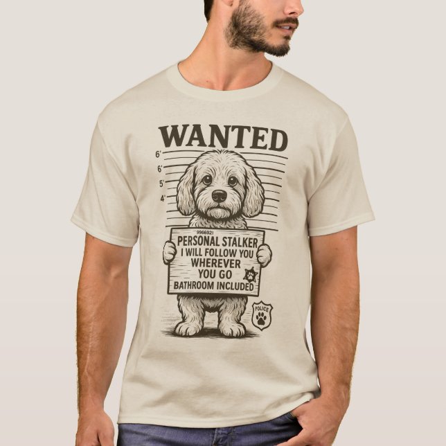 T-shirt Recherché Funny Chien Personal Stalker (Devant)