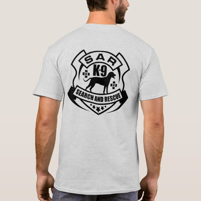 T-shirt Recherche K-9 et délivrance - SAR (Dos)