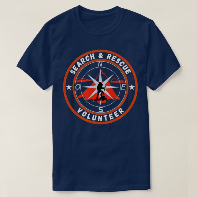 T-shirt Recherche Secourir Volontaire Compass Mountain (Design devant)