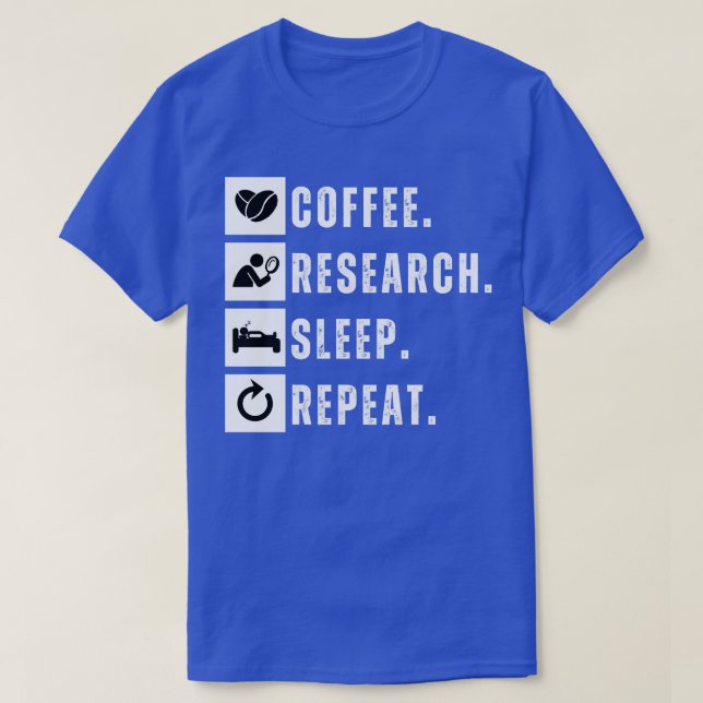T-shirt Recherche sur la consommation de café - Répétition (Design devant)