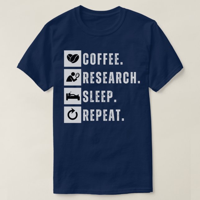 T-shirt Recherche sur la consommation de café - Répétition (Design devant)