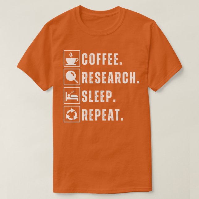 T-shirt Recherche sur la consommation de café - répétition (Design devant)