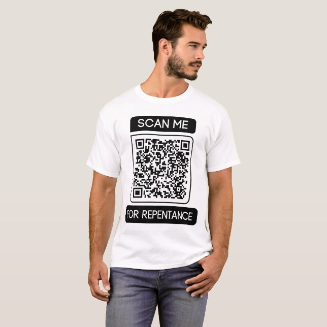 T-shirt Rechercher le repentir QR Code Unisex (Devant entier)