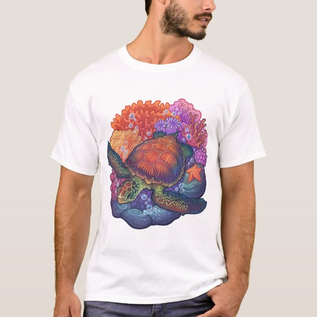 T-shirt Récif de Tortue de Mer (Devant)