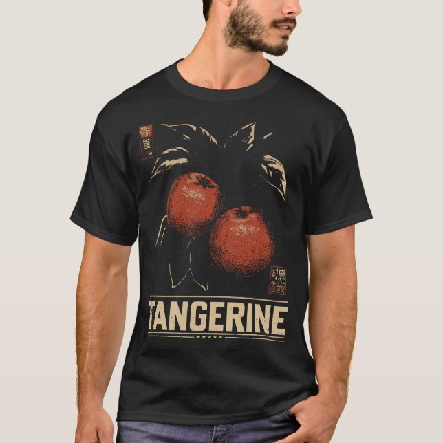 T-shirt Récolte d'agrumes frais Tangérine Conception Vinta (Devant)