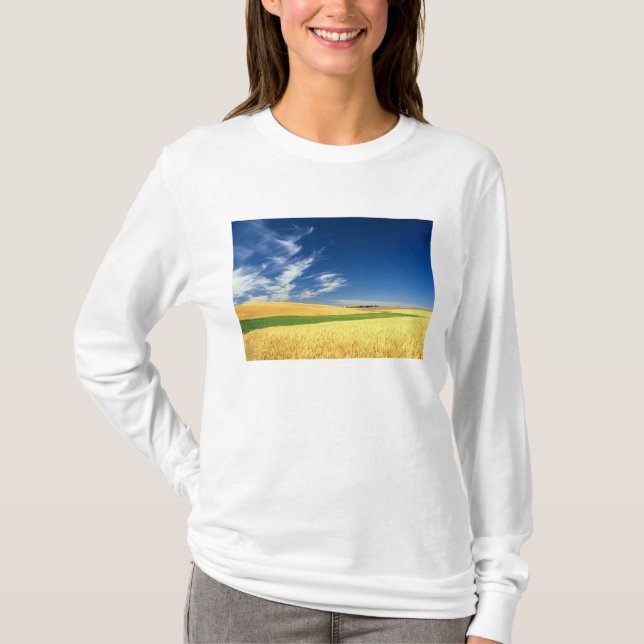 T-shirt Récolte de blé sur le Palouse dans l'est (Devant)