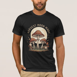 T-shirt Récolte Lune Magie Champignon Vintage Illustration