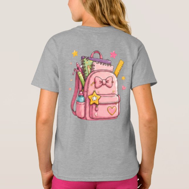 T-shirt Recommandation: "Illustration de cartable d'école  (Dos)