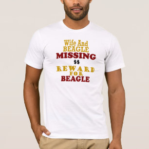 T-shirt Récompense absente d'épouse et de beagle pour le