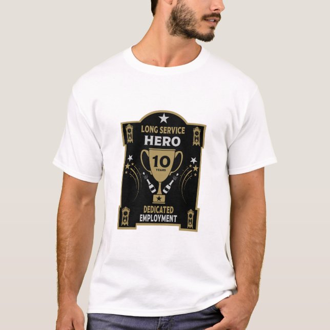 T-shirt Reconnaissance du service de longue durée Dix ans (Devant)