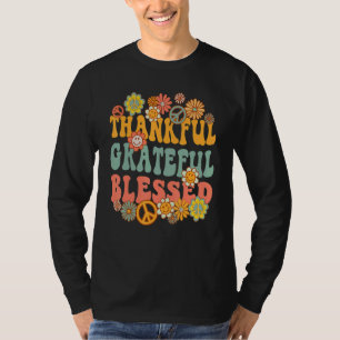 T-shirt Reconnaissant Grateful Bénie Signe de Paix Rétro G