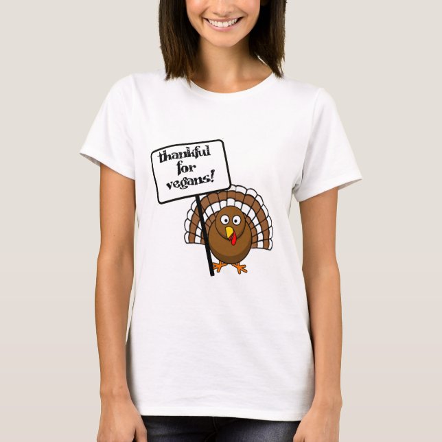 T-shirt Reconnaissant pour des végétaliens ! (Devant)