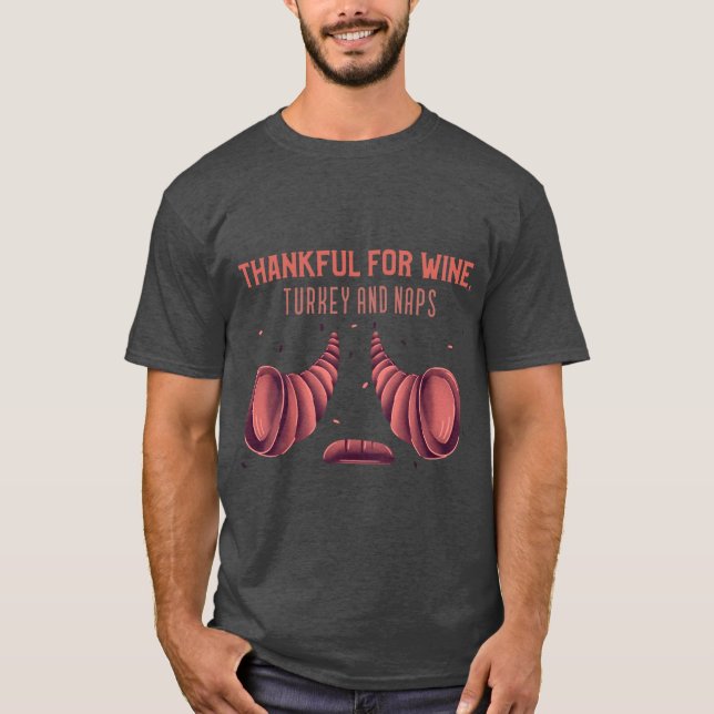 T-shirt Reconnaissant pour le Vin (Devant)