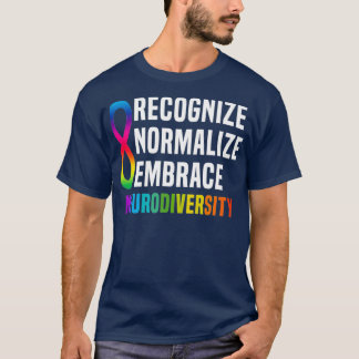 T-shirt Reconnaître normaliser intégrer la neurodiversité 