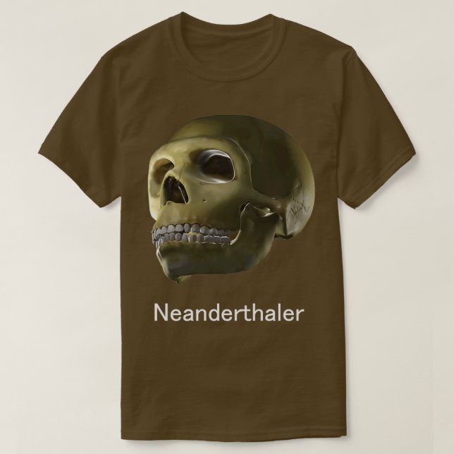 T-shirt Reconstruction du schadel de Neanderthaler (Design devant)
