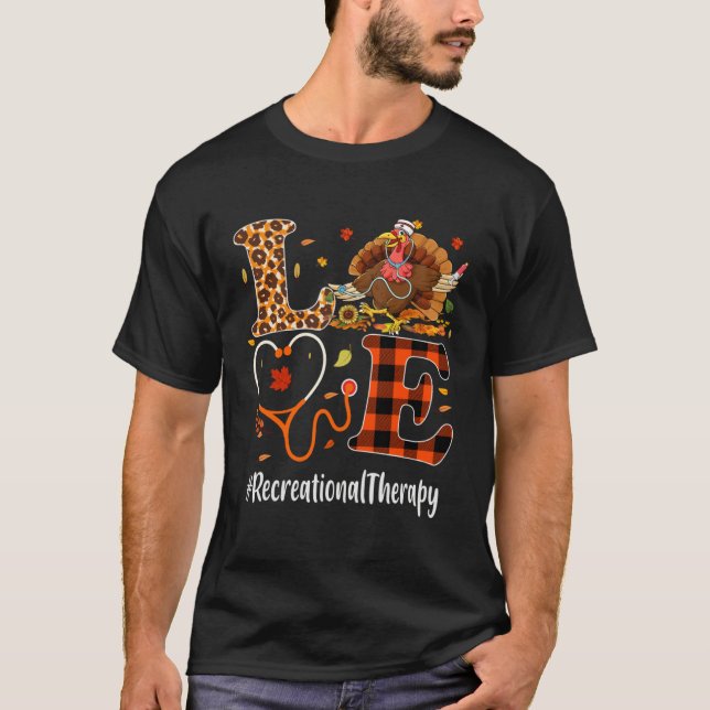 T-shirt Recreational Therapy Love Thanksgiving Leopard Tur (Devant)