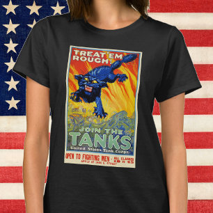 T-shirt Recrutement Militaire Vintage de Guerre avec un Ch