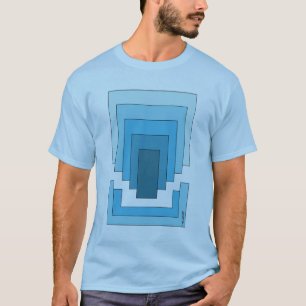 T-shirt Rectangle Abstrait en bleu