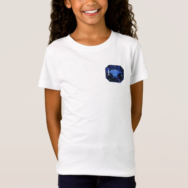 T-Shirt Rectangular Sapphire Blue Pattern (Devant)