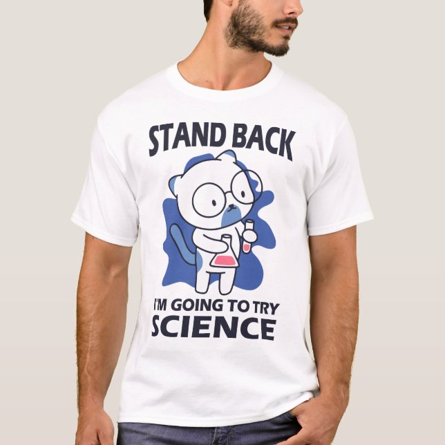 T-shirt Reculez - Cher scientifique chat adorabile expérim (Devant)