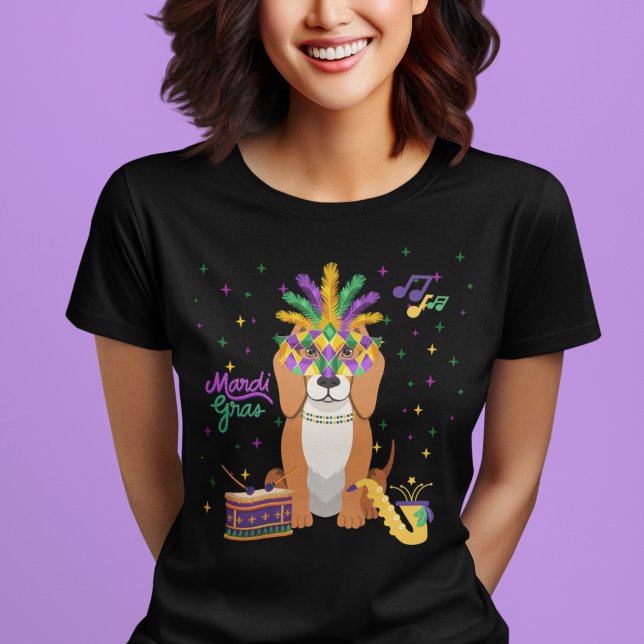 T-shirt Récupérateurs Mardi Gras (Mardi Gras Retriever Dog T-Shirt)