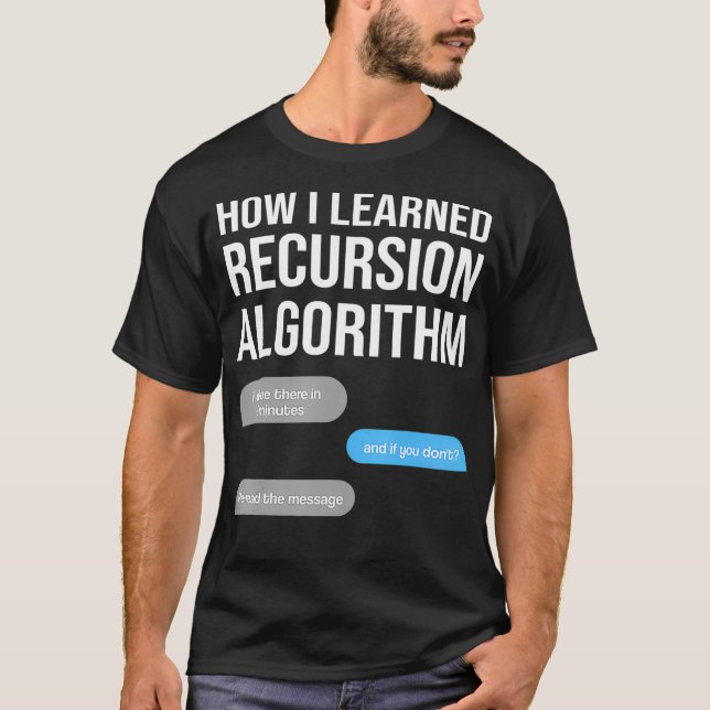 T-shirt recursion algorithmique des données scientifiques (Devant)