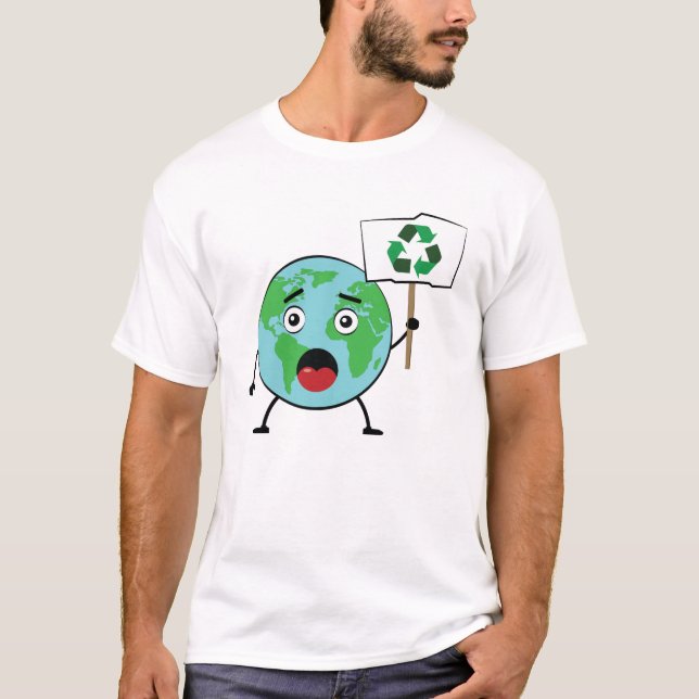 T-shirt Recyclage - Appel Activisme Par Caractère Terre (Devant)