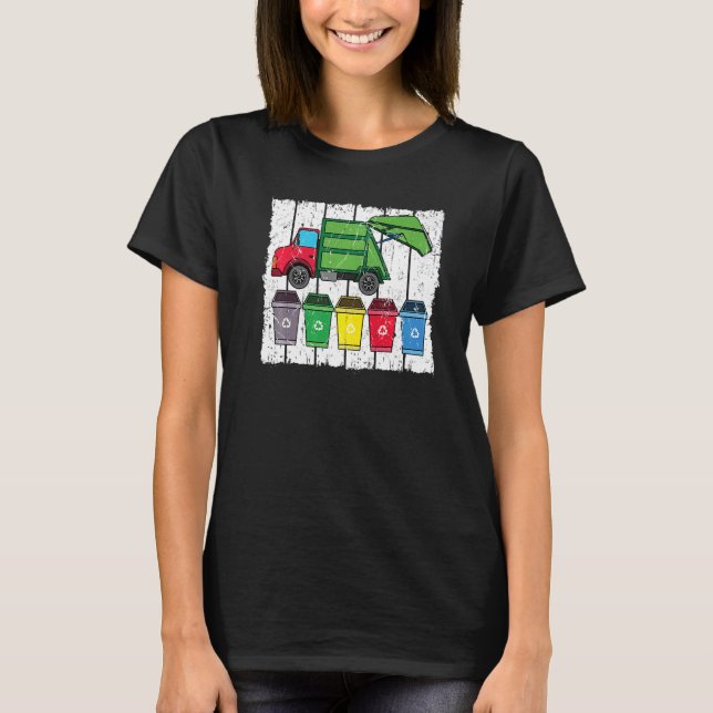 T-shirt Recyclage Camion écologiste E (Devant)