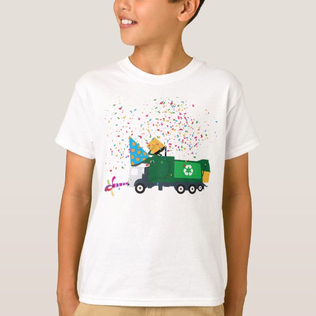 T-shirt Recyclage de la fête des camions à ordures (Devant)